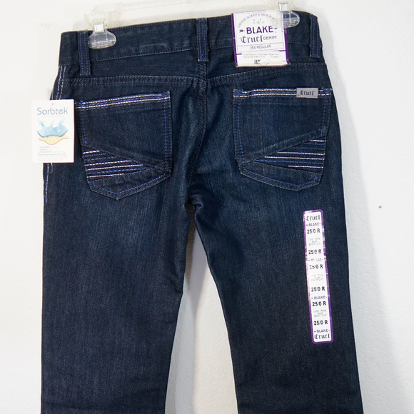 CRUEL DENIM Blake Jean 25/0 Dark Low Slim Boot NWT - Picture 1 of 8